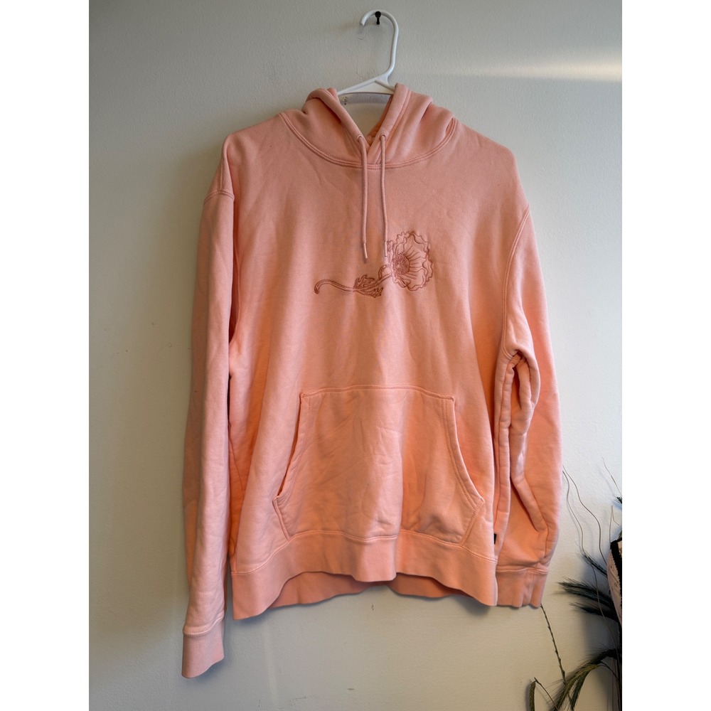 Nike‎ SB Floral Embroidered Hoodie Peach Pink Pullover Women Large CW7064-800